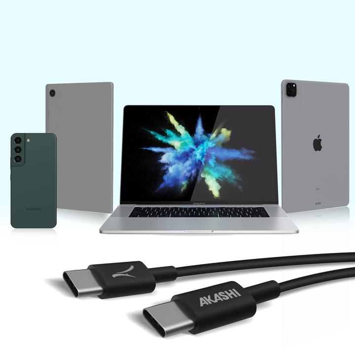 Actual product image Akashi USB-C / USB-C 60W cable (1 m, 60 W)