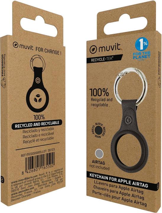 Actual product image Muvit Schlüsselanhänger for Change Schwarz Hülle AirTag