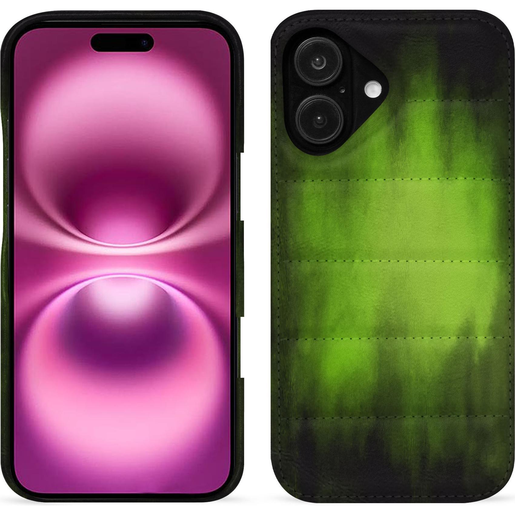Noreve Lederschutzhülle (Apple iPhone 16 Plus), Smartphone Hülle, Grün