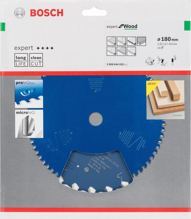 Image du produit Bosch Professional Zubehör Lame de scie circulaire Expert for Wood, 180 x 30 x 2,6 mm, 24