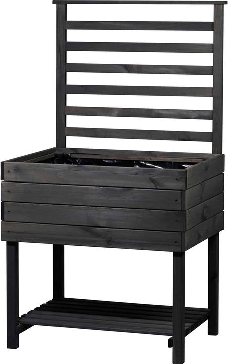 Image du produit Dobar Lit surélevé Kubus 2.0 avec étagère et film de plantation, anthracite