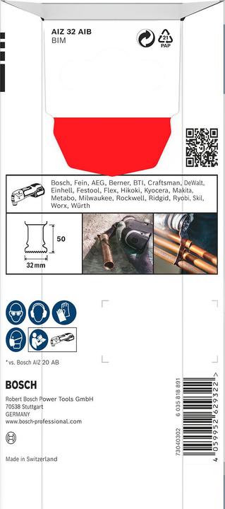 Immagine prodotto Bosch Professional Zubehör PRO AIZ 32 Lama AIB per utensili multifunzione, 32 x 50 mm