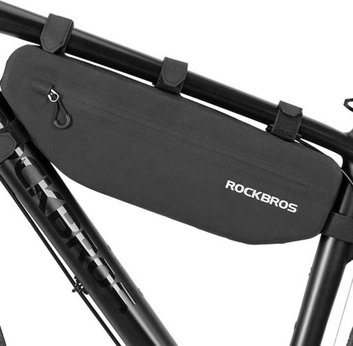 Image du produit Rockbros AS-043 Sacoche de vélo avec velcro 3l - noir (3 l, Sacoche de cadre)