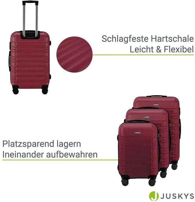 Produktbild Juskys 3-teiliges Hartschalenkoffer-Set mit 360° Rollen (120 l)