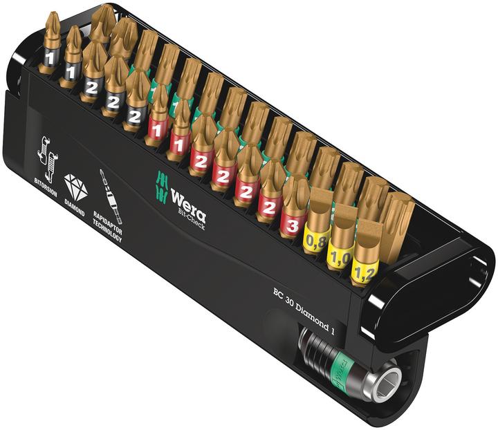 Wera Bit-Check 30 Diamond 1 (Kreuz Phillips PH, Kreuz Pozidriv PZ)