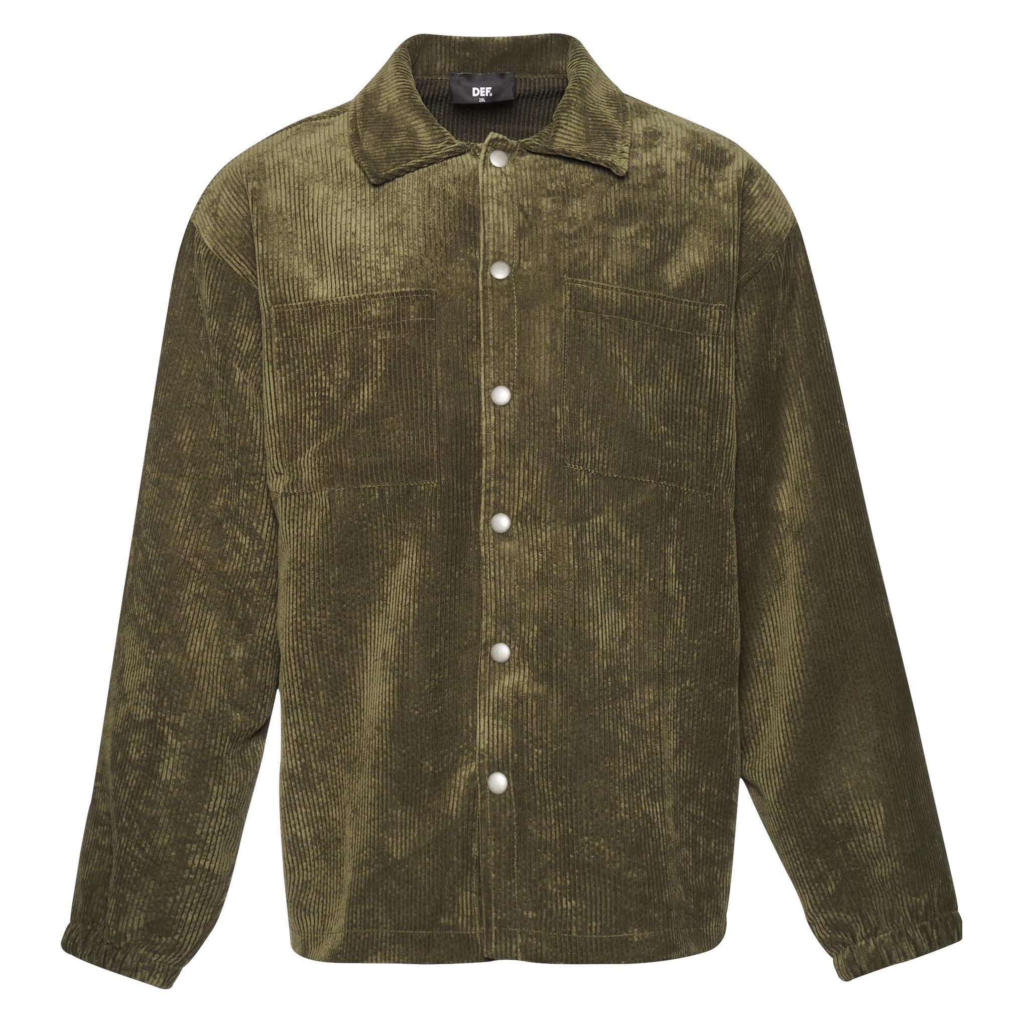 Def, Herren, Hemden, Cord Shirt - 134565, Grün, (L)