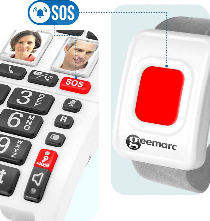 Produktbild Geemarc CL610 Schnurgebundenes Notruftelefon mit SOS-Armband