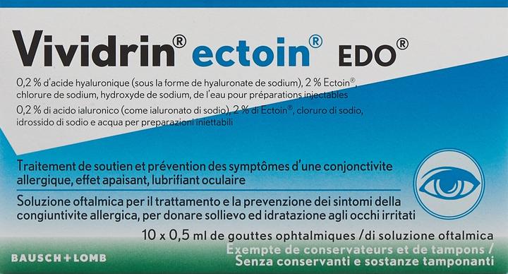 Produktbild Bausch + Lomb ectoin EDO Gtt Opht (5 ml, Vividrin ectoin EDO Gtt Opht 10 Monodose)