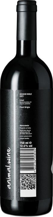Actual product image Animal.wine Wicked Wolf Pinot Grigio Friuli DOP (1 x 75 cl, 2021)