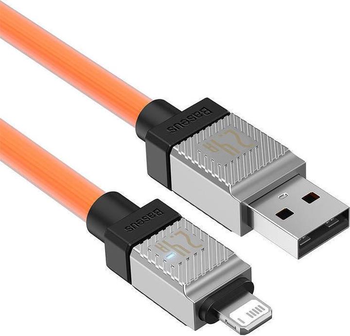Actual product image Baseus Fast Charging cable USB-A to Lightning Coolplay Series 1m, 2.4A (orange) (1 m, USB 3.2 Gen 1)