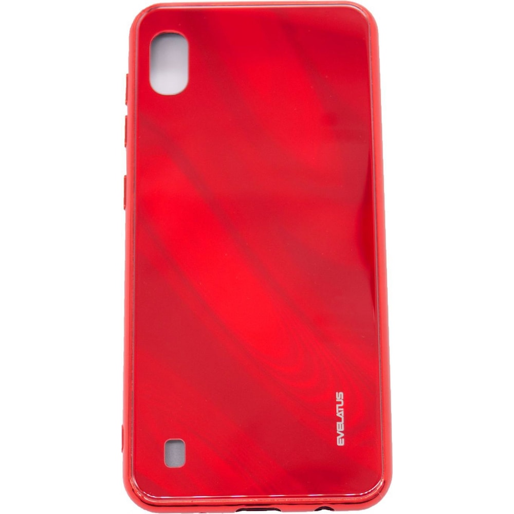 Evelatus Galaxy A10 Water Ripple Full Color Electroplating Tempered Glass Case (Galaxy A10), Smartphone Hülle, Rot