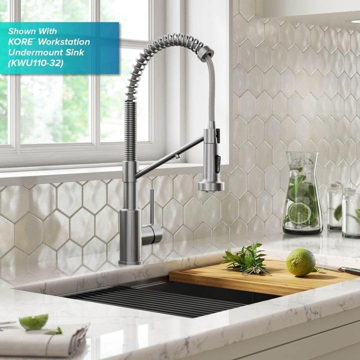 Actual product image Kraus Single-Handle Pull-Down Sprayer Kitchen Faucet Water Filtration System