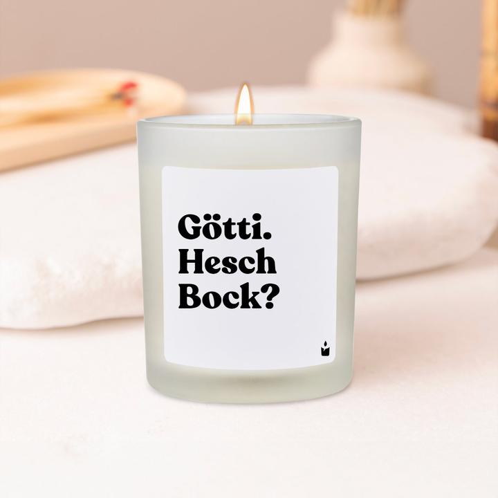 Actual product image Chatty Candles Duftkerze Flowery Götti. Hesch Bock?