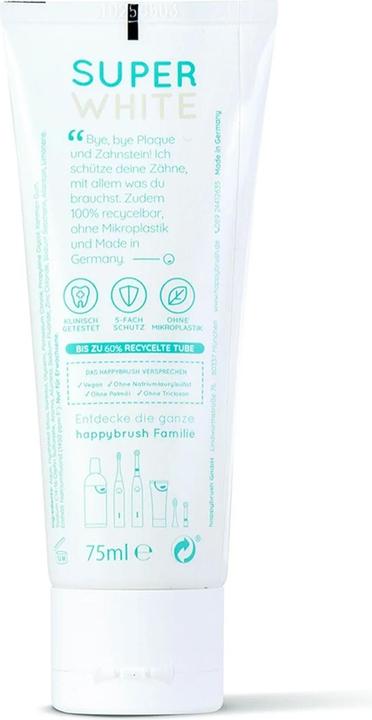 Image du produit happybrush Dentifrice SuperWhite, 75 ml (75 ml)