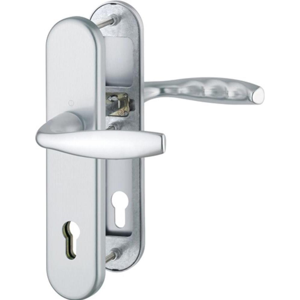 Hoppe, Türgriff + Fenstergriff, Schutzgarnitur New York 1810H/3331/3410 Aluminium F1 92 mm 67-72 mm (Türgriff)
