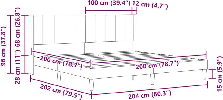 Produktbild vidaXL Moderner Bettrahmen (200 x 200 cm)