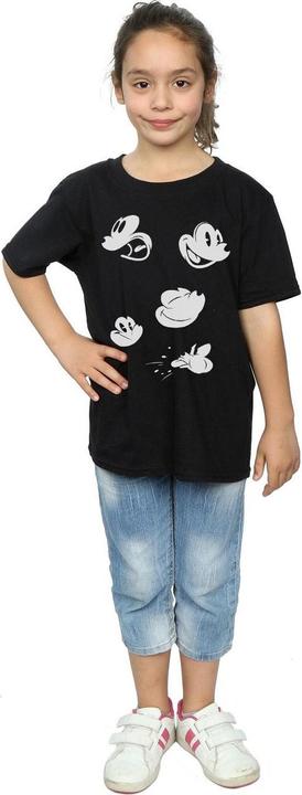 Actual product image Disney Girls Mickey Mouse Faces Cotton T-Shirt (140, 146)