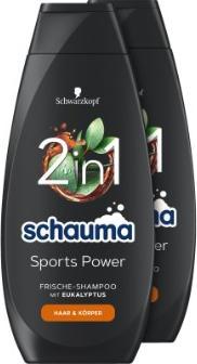 Actual product image Schwarzkopf Shampoo Sports Power 2 in1 Doppelpack 2x400ml (800 ml, Liquid shampoo)