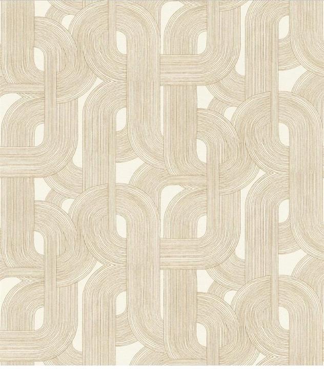 Rasch WALLPAPER 868111 GOLD WHITE GEOM