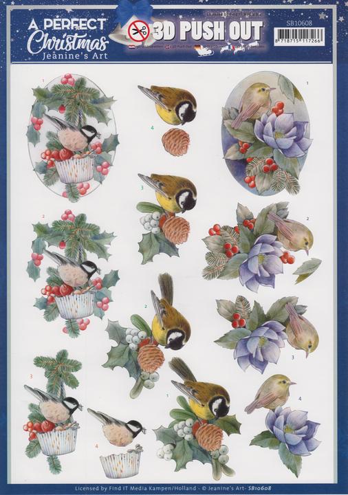 Image du produit Jeanine's Art Set de feuilles prédécoupées 3D "A perfect Christmas (4 x)