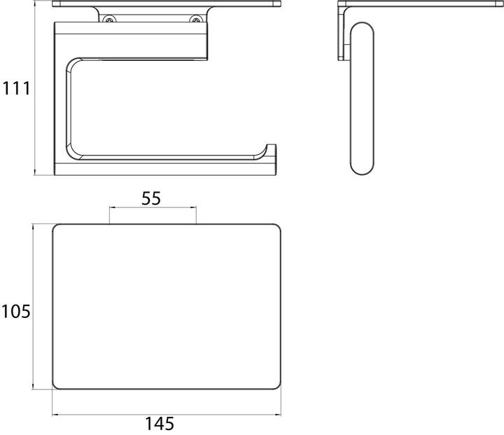 Produktbild Emco Papierhalter FLOW mit Universalablage chrom