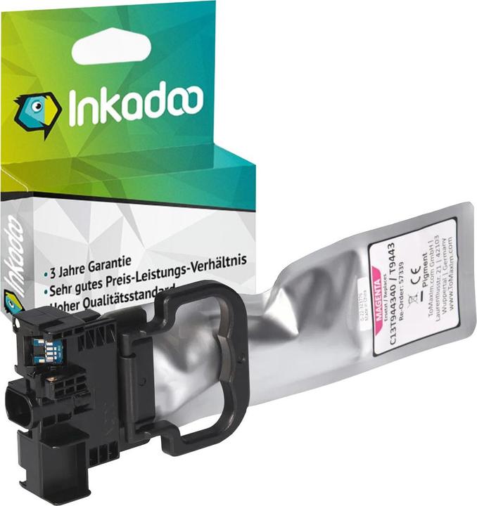 Actual product image Inkadoo Printer cartridges compatible with Epson C13T944340 / T9443 ink cartridge, magenta magenta (M)