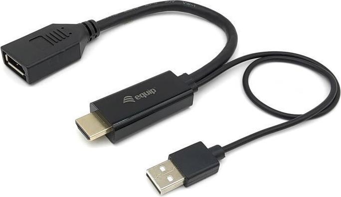 Produktbild equip HDMI Adapter Displayport St/Bu /60Hz sw (HDMI, 0.60 cm)