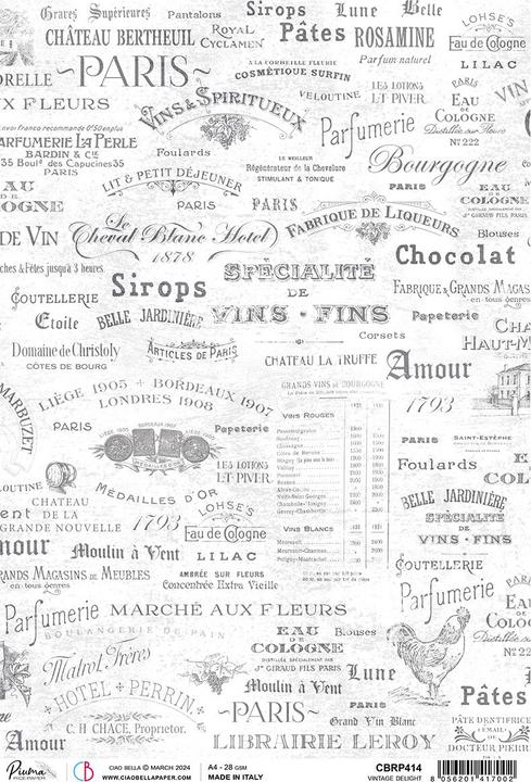 Actual product image Ciao Bella Moring Provence - Vintage Delight" motif straw floss, DIN A4 (28 g/m²)