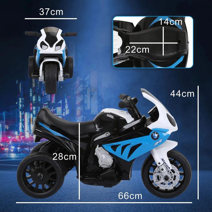 Immagine prodotto Homcom Kinder Elektro Motorrad mit Licht- und Soundeffekte BMW S1000 RR blau (6 V)