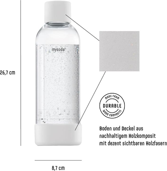 Produktbild Mysoda 1 liter - BPA-fri plastik- Hvid