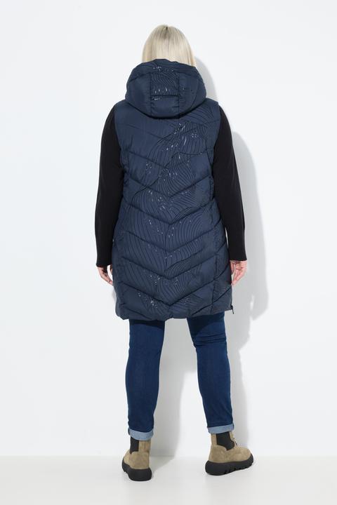 Actual product image Ulla Popken HYPRAR Tonal Print Quilted Vest (58)