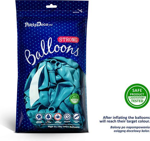 Produktbild Partydeco Strong Balloons 27cm, Metallic Caribbean Blue (1 pkt / 50 pc.) (50 x)