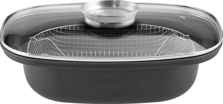 GSW Aroma roaster with wire insert 39 x 25 cm - 4 litres (Frying pan, Stainless steel)