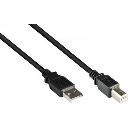 Thumbnail - Good Connections Anschlusskabel USB 2.0 Stecker A an Stecker B, schwarz, 0,5m (0.50 m, USB 2.0), USB Kabel