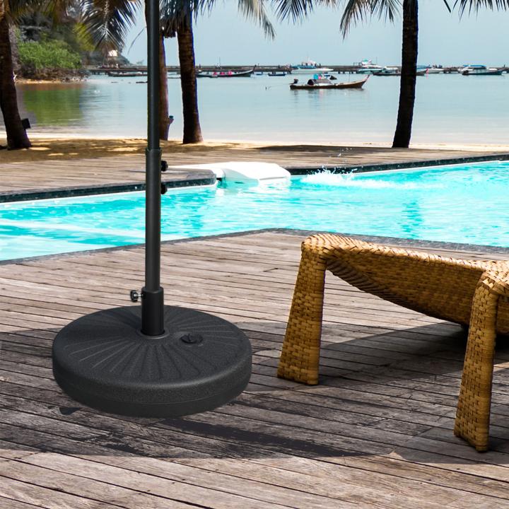 Actual product image Outsunny Umbrella stand can be filled with water or sand