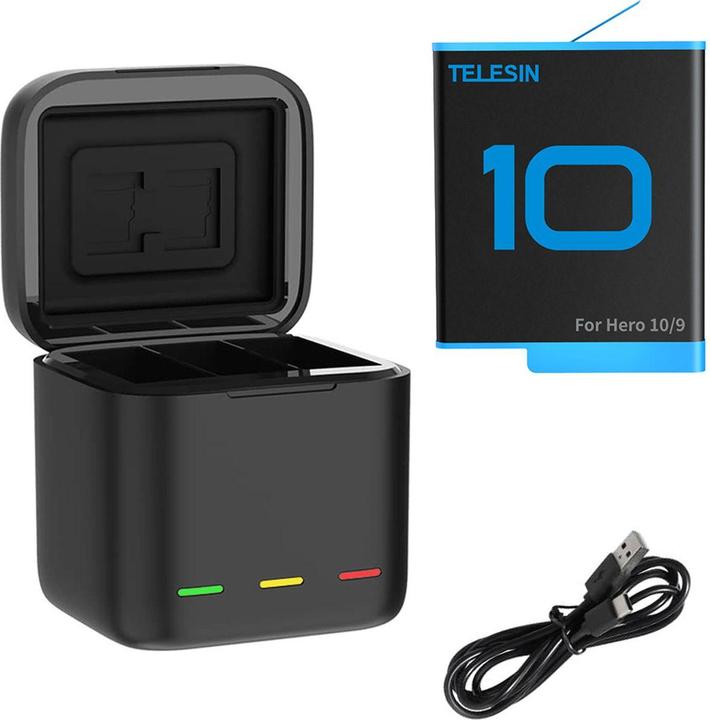 Image du produit Telesin Triple Battery Charger Box + 1 Battery GoPro 9/10/11/12 (T-GP-BNC-100)