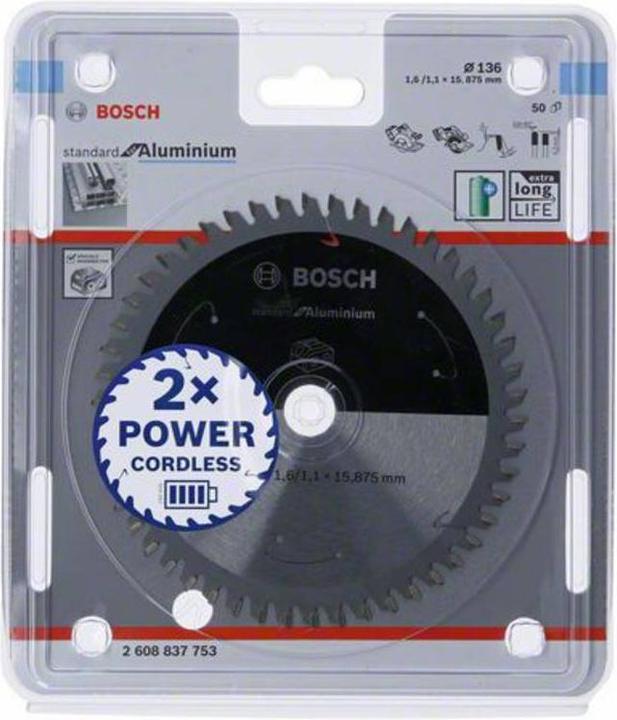 Produktbild Bosch Professional Zubehör PRO Aluminium cordless Kreissägeblatt, 136 x 1,6 x 15,875 mm