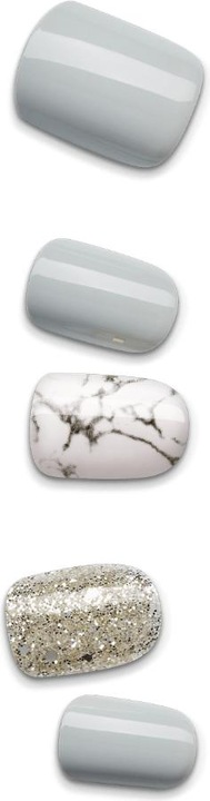 Produktbild KISS Kunstnägel-Set Knock Out 30 Stück (Kunstnägel, Weiss, Grau)