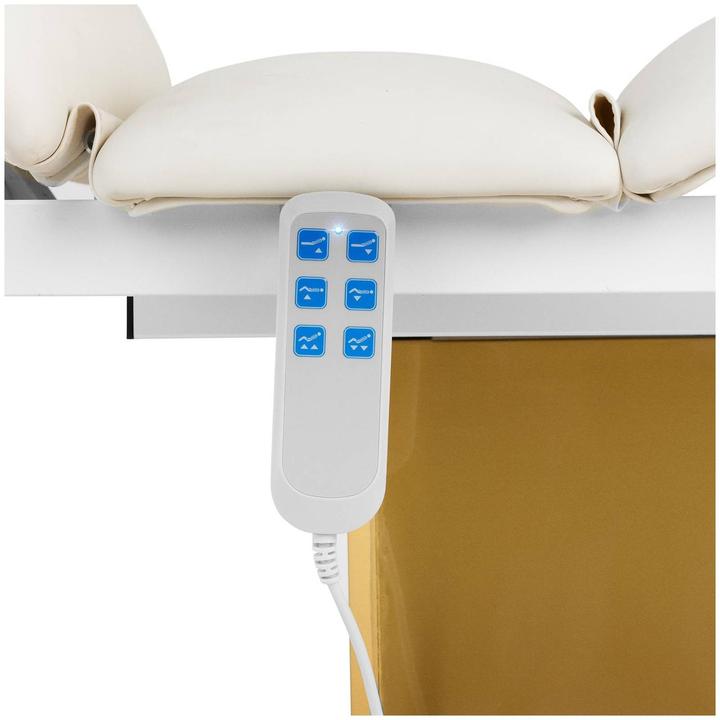 Produktbild Physa Elektrische Kosmetikliege 150 kg Weiss/Golden Behandlungsliege Kosmetikstuhl