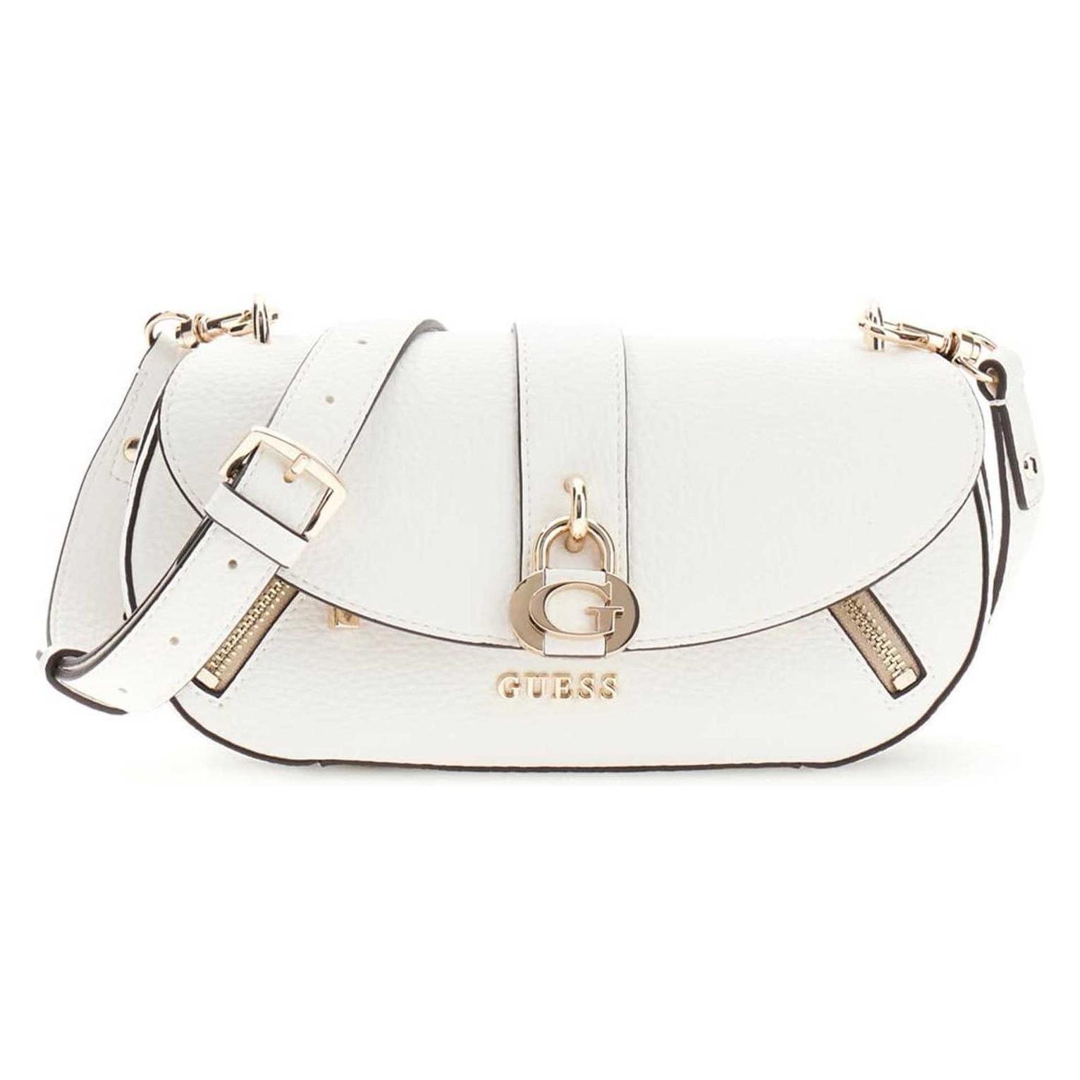 Guess, Damen, Handtasche, Jessa Flap Crossbody Bag, Weiss