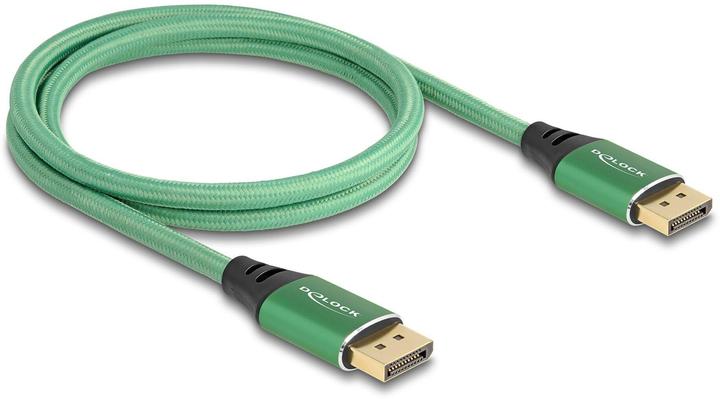 Actual product image Delock DisplayPort cable 16K 60 Hz 1 m green metal (1 m, DisplayPort, 2.1)