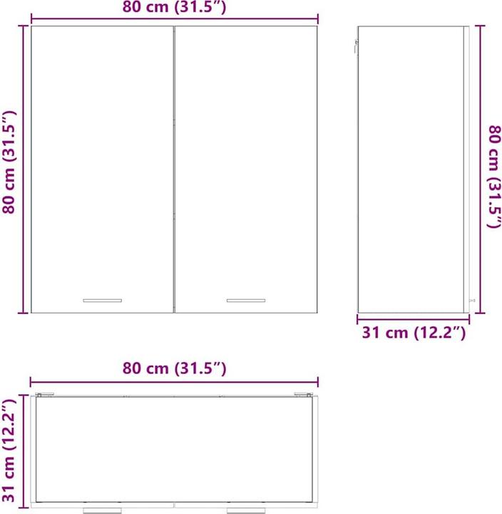 Produktbild vidaXL Küchenaufbewahrung (31 x 80 x 80 cm)