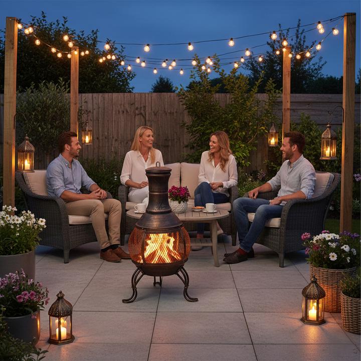 Actual product image Relaxdays Chiminea With Fire Poker