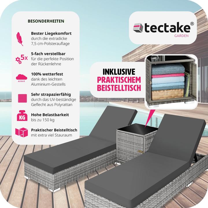 Actual product image tectake Sunbeds (184 cm)