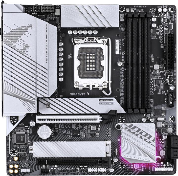 Actual product image Gigabyte AORUS B760M ELITE WIFI6E GEN5, Intel B760, LGA1700, 4xDDR5, mATX (LGA 1700, Intel B760, mATX)