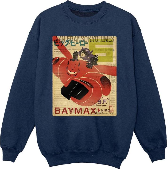 Produktbild Disney Big Hero 6 Baymax Flying Baymax Newspaper Sweatshirt Mädchen (116)