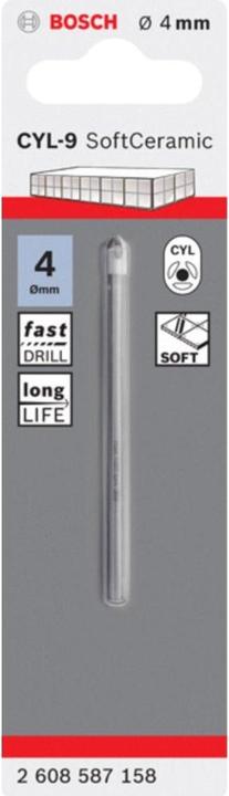 Produktbild Bosch Professional Zubehör Fliesenbohrer CYL-9 Ceramic, 4 x 70 mm (4 mm)