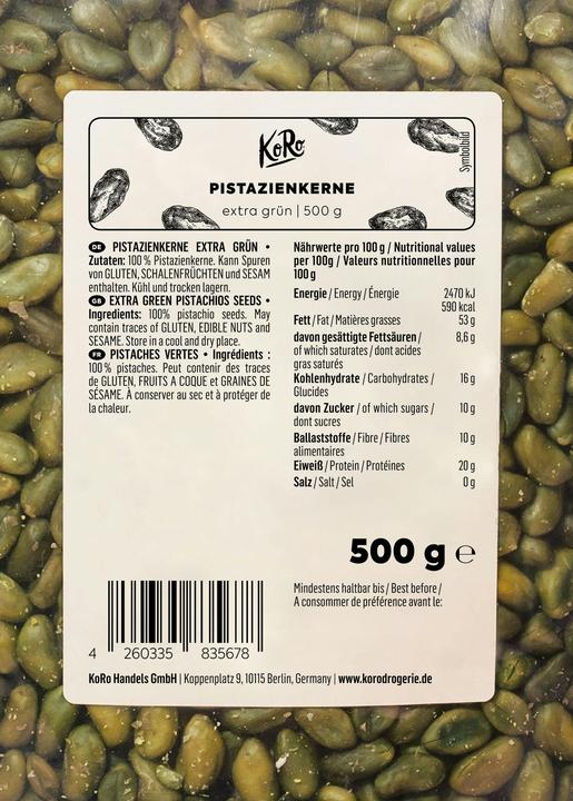 Actual product image KoRo Blanched pistachio kernels (500 g)