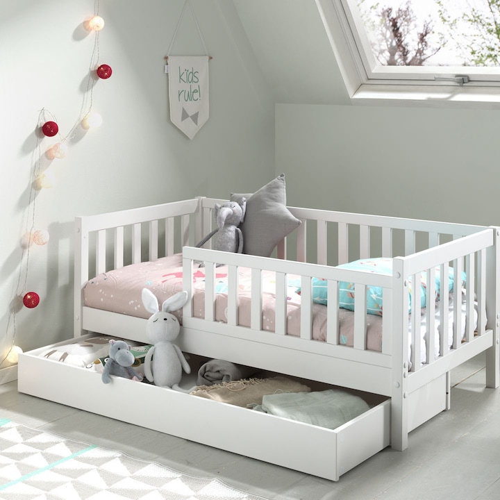 Image du produit Vipack Lit junior Peuterbed 70 x 140 cm avec coffre extensible (70 x 140 cm)