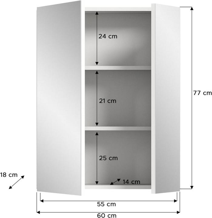 Produktbild Xonox Home Spiegelschrank Vira (60 x 18 x 77 cm)